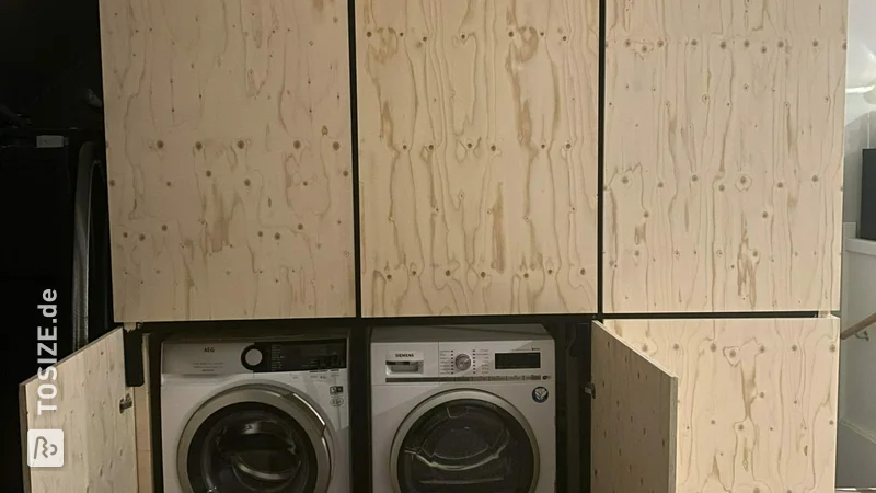 Conversion washer and dryer from underlayment Finnish spruce, by Ralph