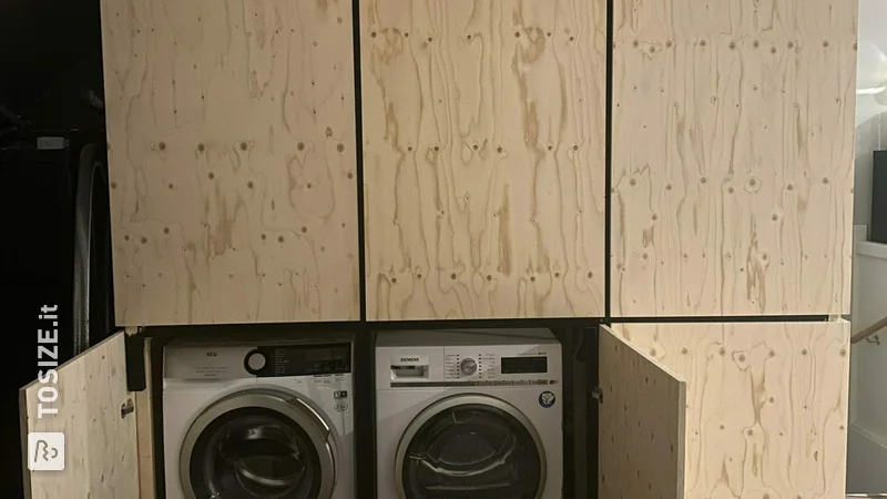 Conversione lavatrice e asciugatrice da sottofondo in abete finlandese, di Ralph