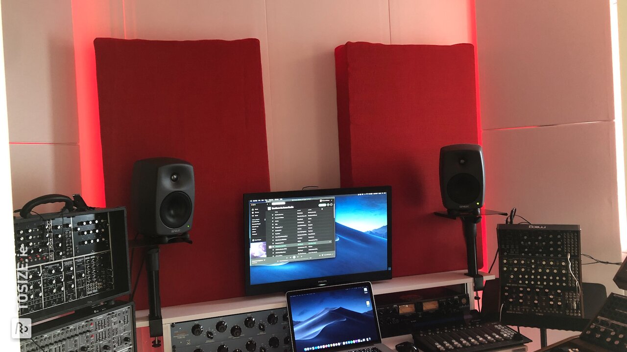 Acoustic panels for sound studio, by Michael