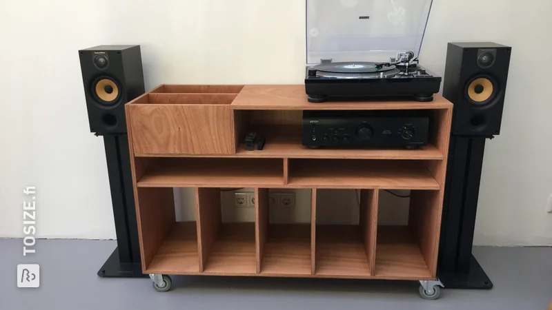 Vinyl furniture with search box and drawers/compartments, by Job