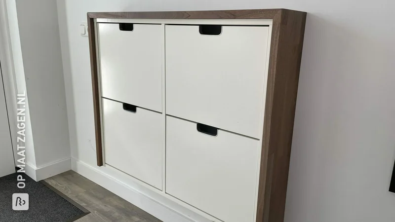 Shoe cabinet conversion Ställ IKEA with solid mahogany, by Pascal