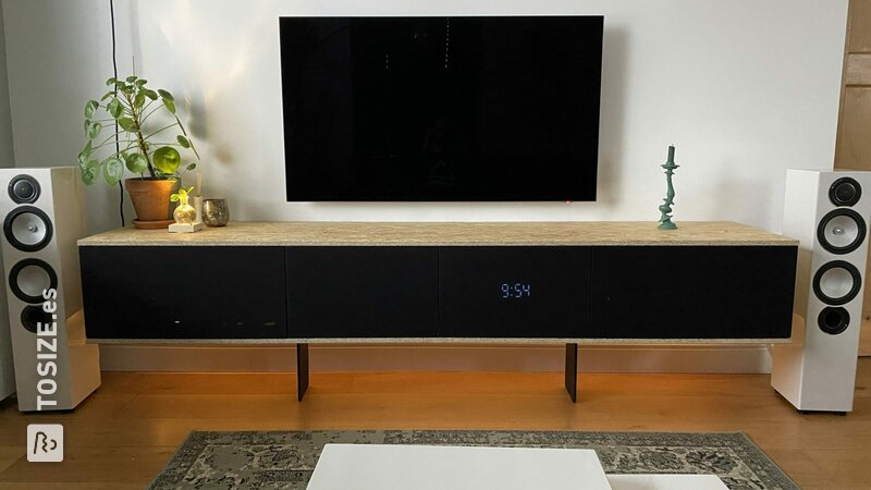 Bricolaje: mueble de televisión robusto hecho de OSB, de Jeroen