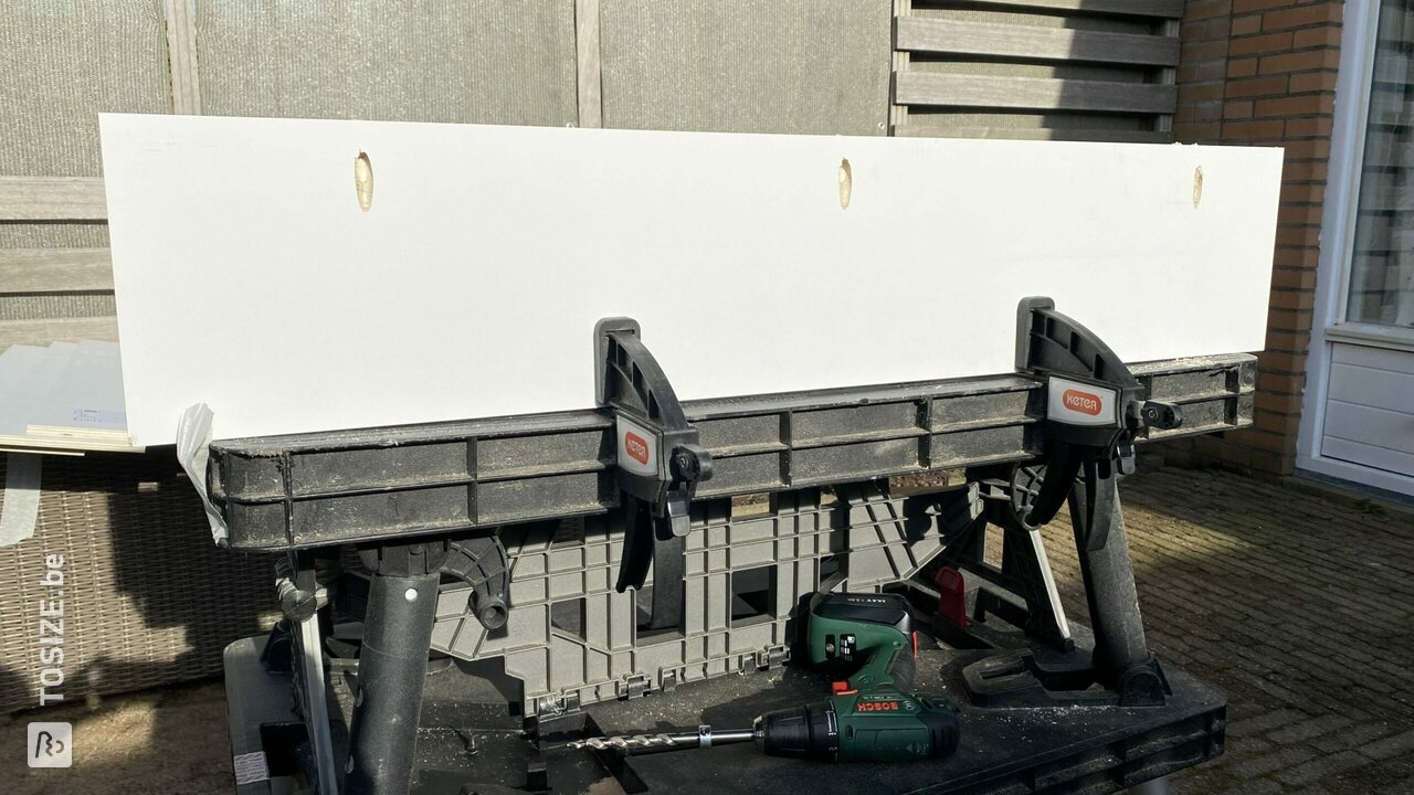 Dicht maken van een open trap met multiplex, door Martijn