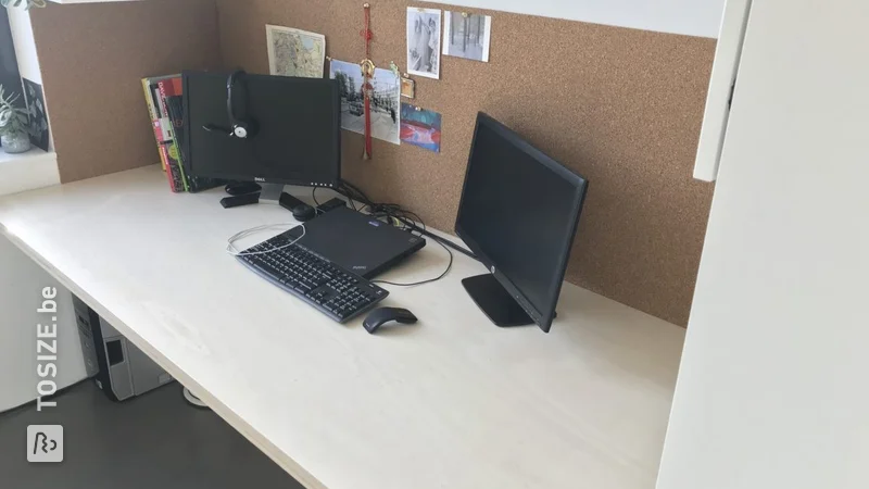 Poplar plywood desk, by Karen