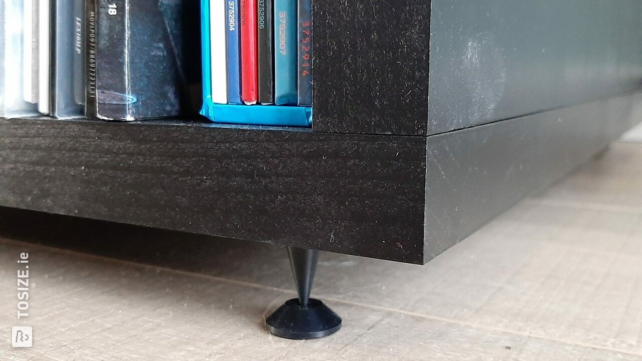 Audio furniture of solid beech with black lacquer, by Robert