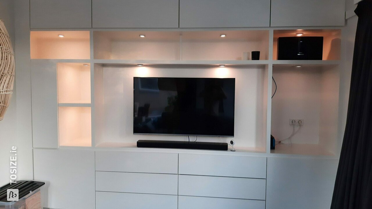 Large MDF built-in wall cabinet, by Michel and Gerco