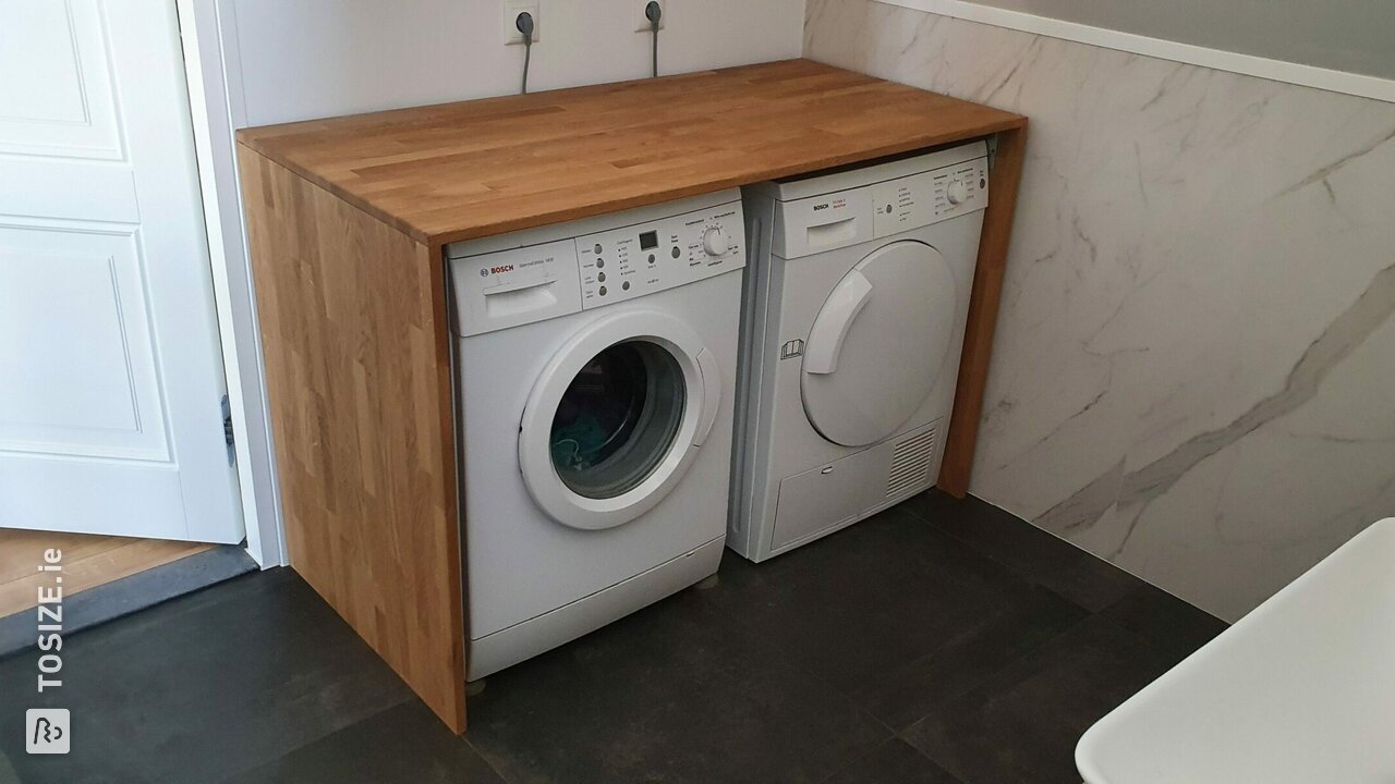 Washer and dryer housing made of solid oak, by Nick
