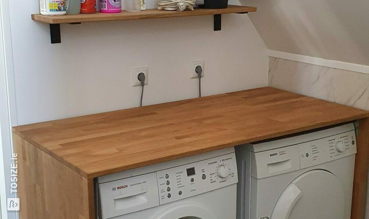 Washer and dryer housing made of solid oak, by Nick