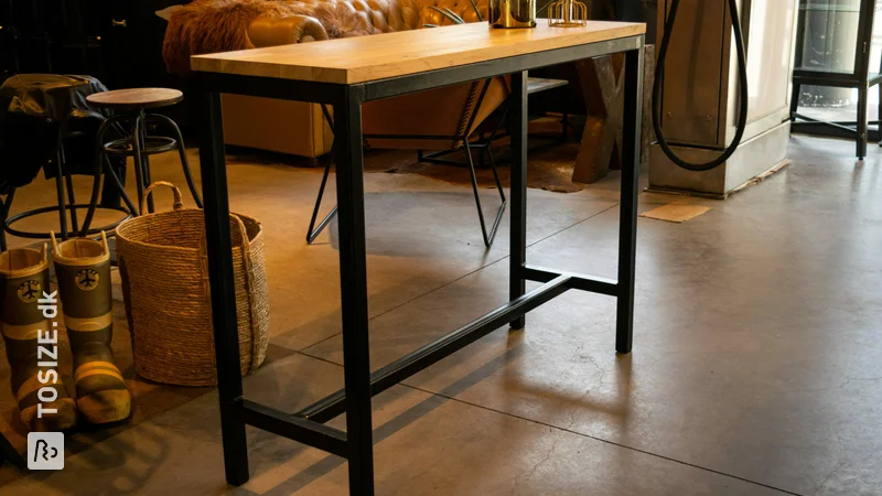 Solid oak bar table, by Peter