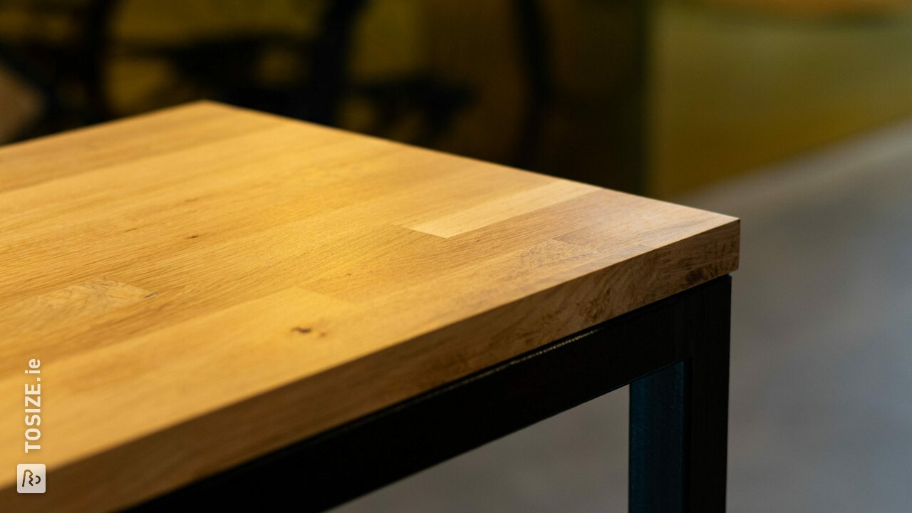 Solid oak bar table, by Peter