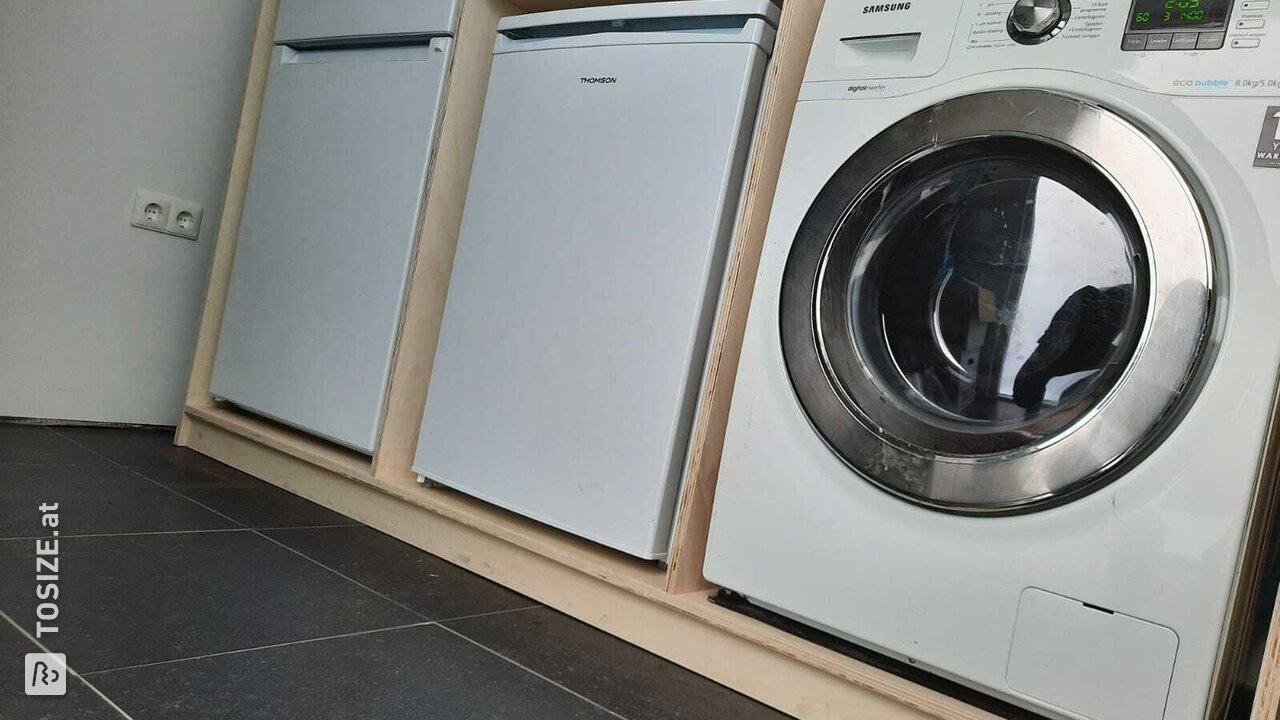 Waschmaschinenumbau aus Sperrholz Innenpappel, von Maurits