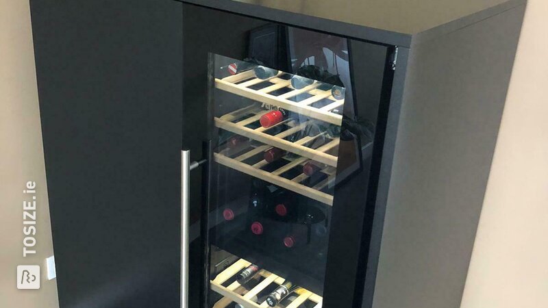 Conversion for built-in wine refrigerator made of MDF blank, by Sjoerd
