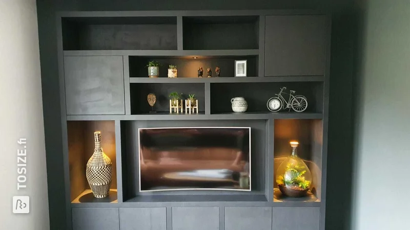 Wall cabinet made of MDF Black, by Fleur