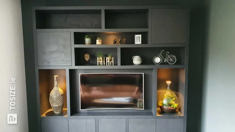 Wall cabinet made of MDF Black, by Fleur