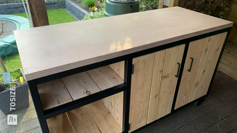 Worktop for homemade outdoor kitchen, by Roy