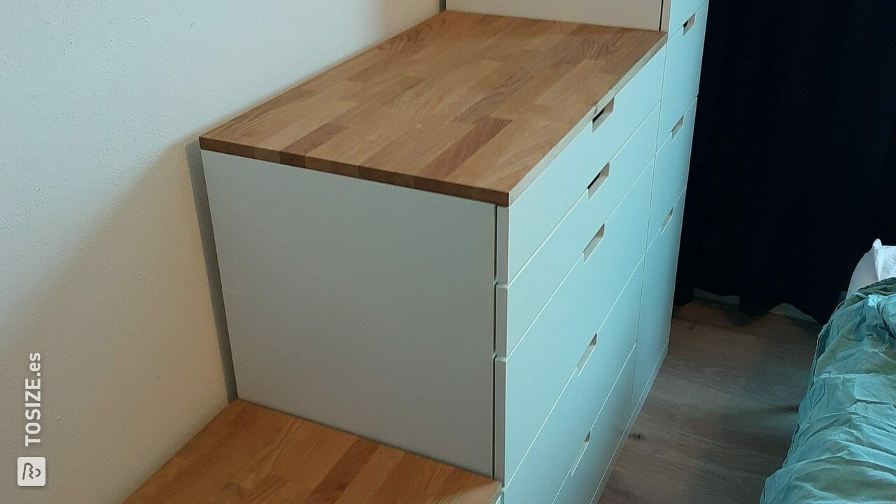 Hermosos paneles superiores para un armario Ikea Nordli, de Jasper