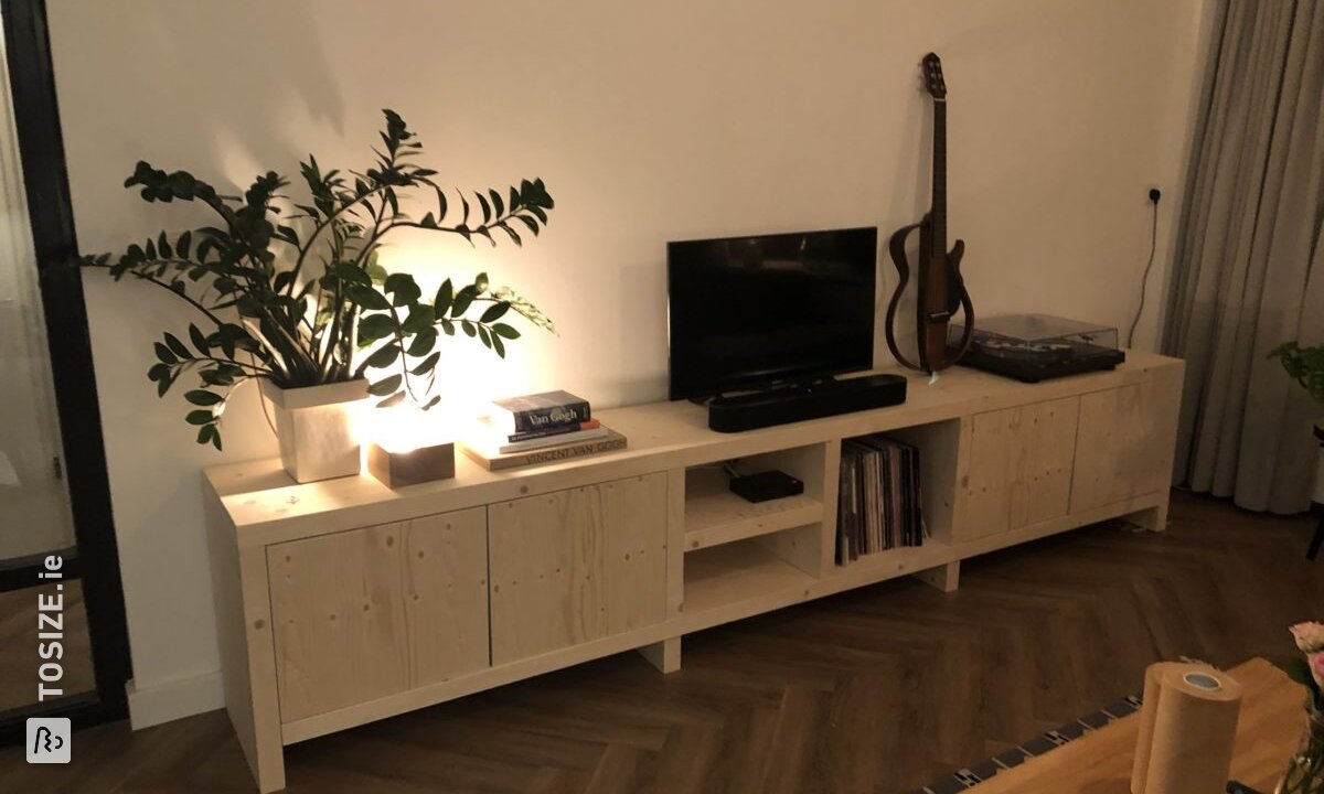 TV cabinet from Finnish spruce by Lotte and Xander