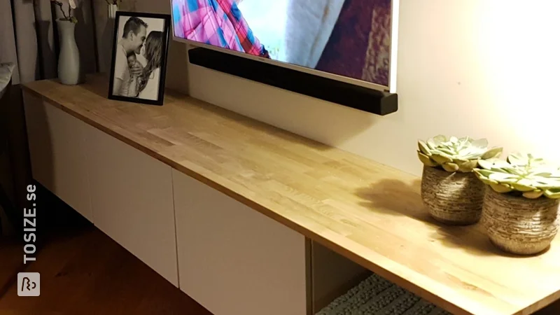 TV cabinet and sideboard with oak panel