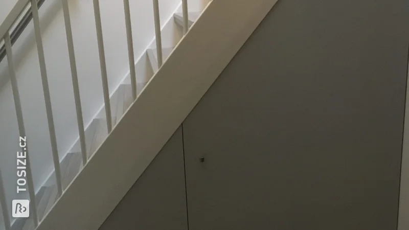 Cabinet under the stair space made of MDF Blank