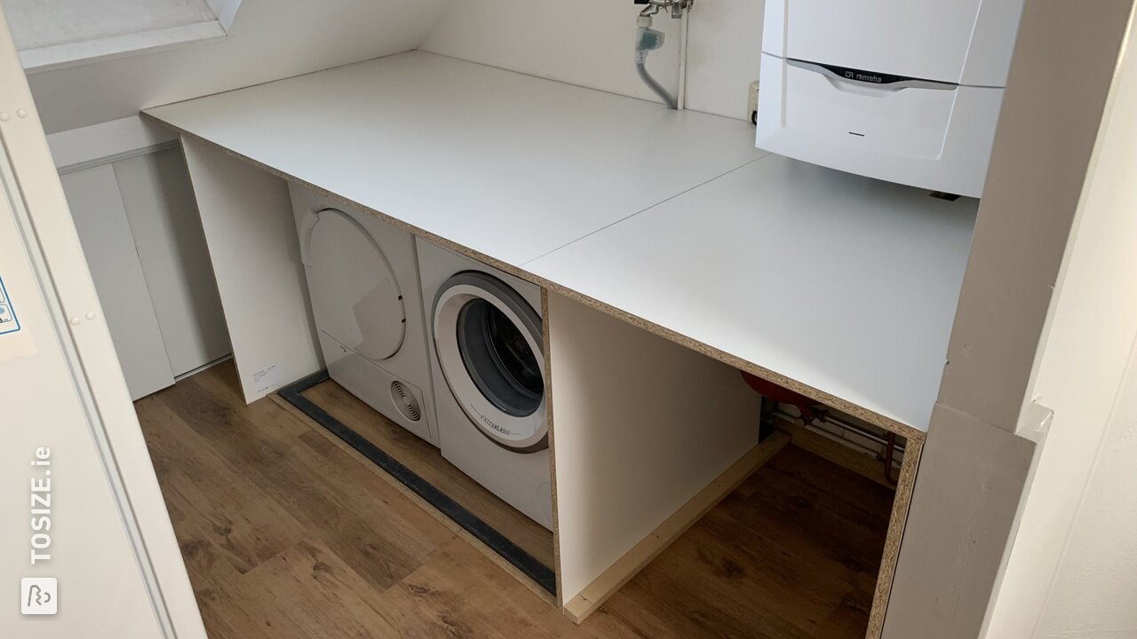 Homemade washing machine cabinet made of chipboard