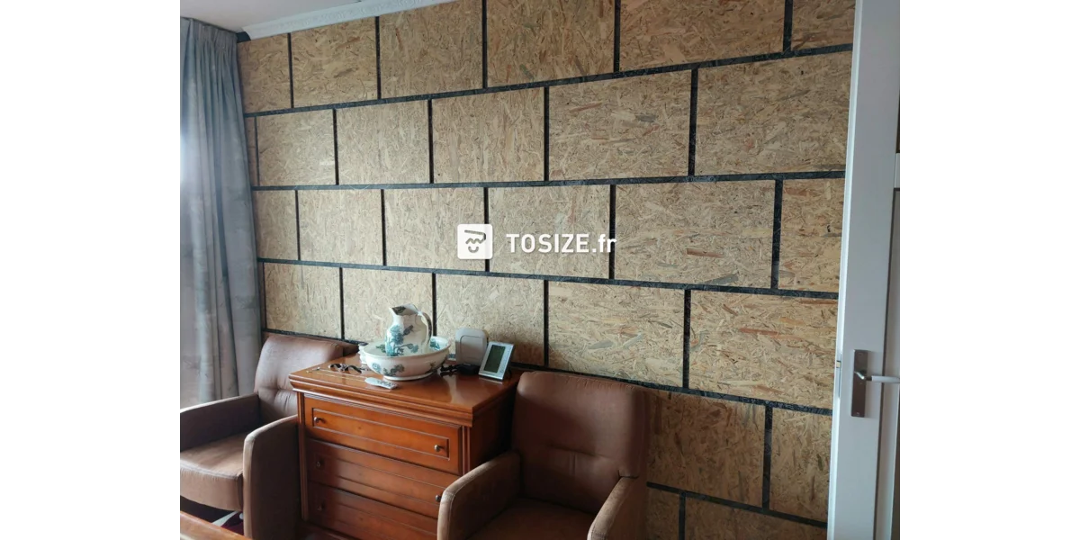 Décoration murale dans la chambre, avec OSB | TOSIZE.fr