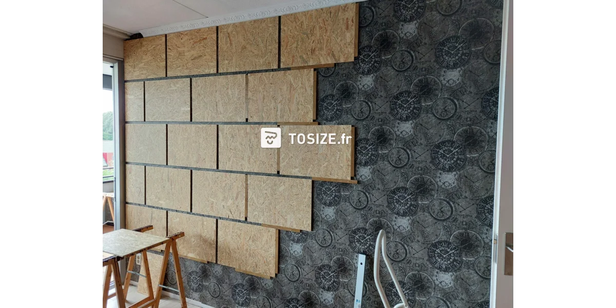 Décoration murale dans la chambre, avec OSB | TOSIZE.fr