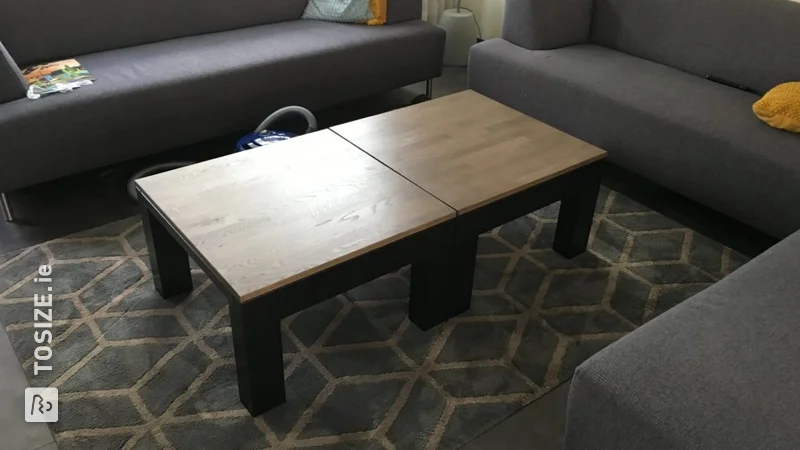Two small oak coffee tables