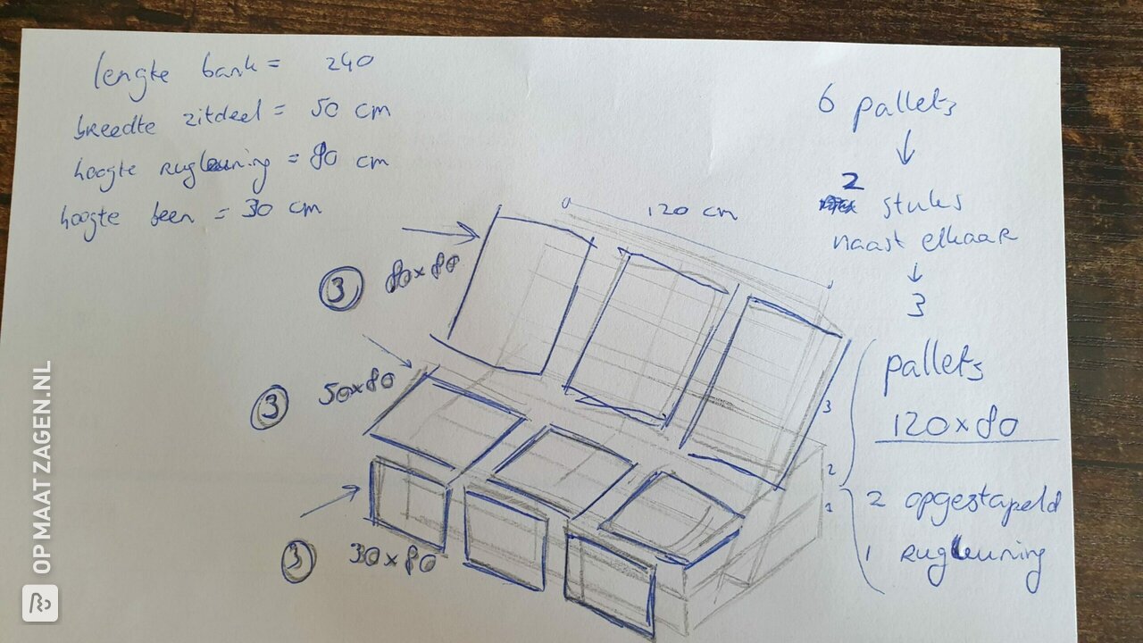 Stoere tuinbank van pallets, door Casper