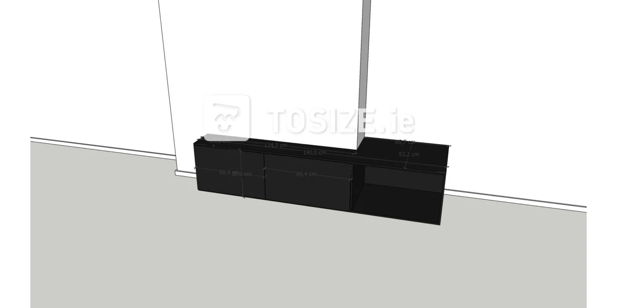 Black MDF TV for existing chimney TOSIZE.ie