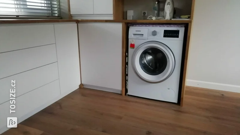 Homemade storage cupboards for the laundry room, by Jac