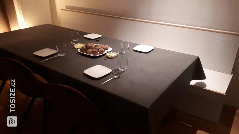 Dining table bench made of MDF Lacquer of almost 3 meters!