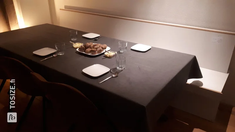 Dining table bench made of MDF Lacquer of almost 3 meters!