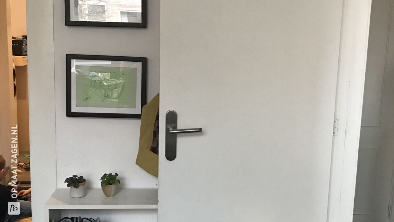 Schoenenrek van MDF voor achter de deur