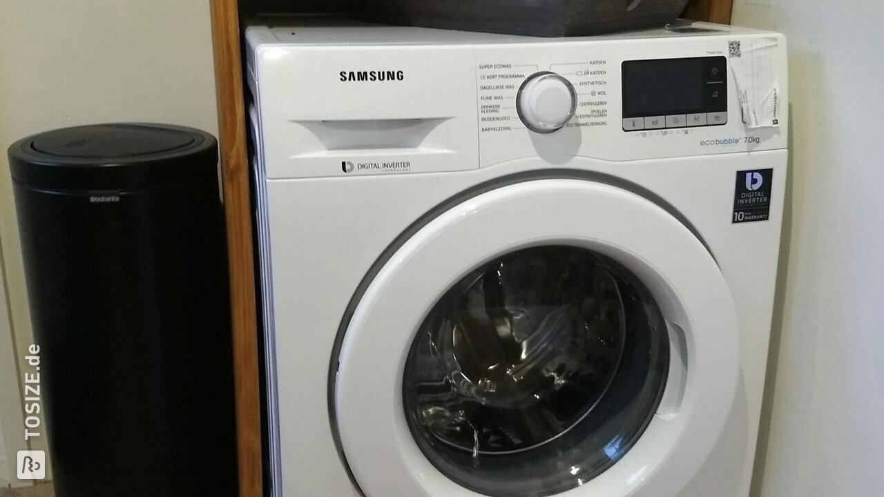 Umbau einer Waschmaschine aus Kiefernholzplatten, von Jaco