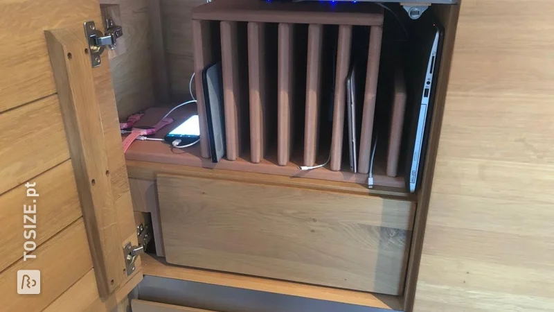 Make your own tablet/laptop charging station from MDF, by Jim