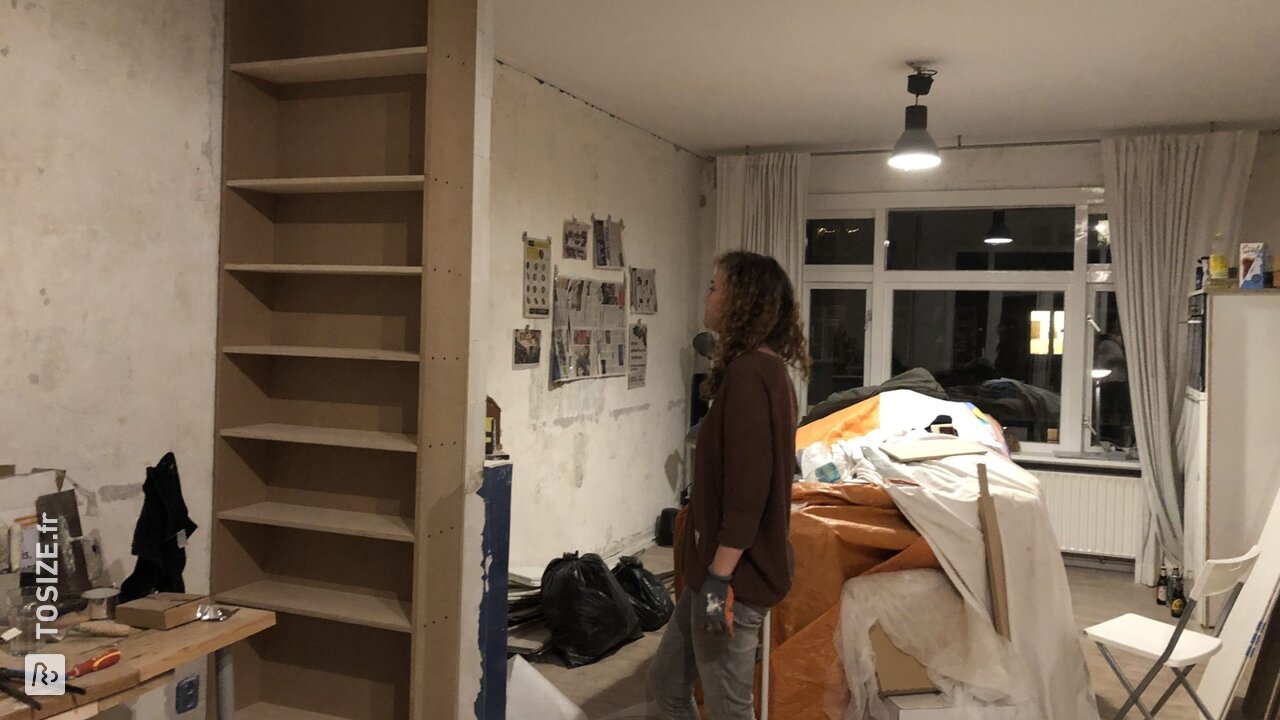 Bibliothèque maison sur mesure, par Nicole