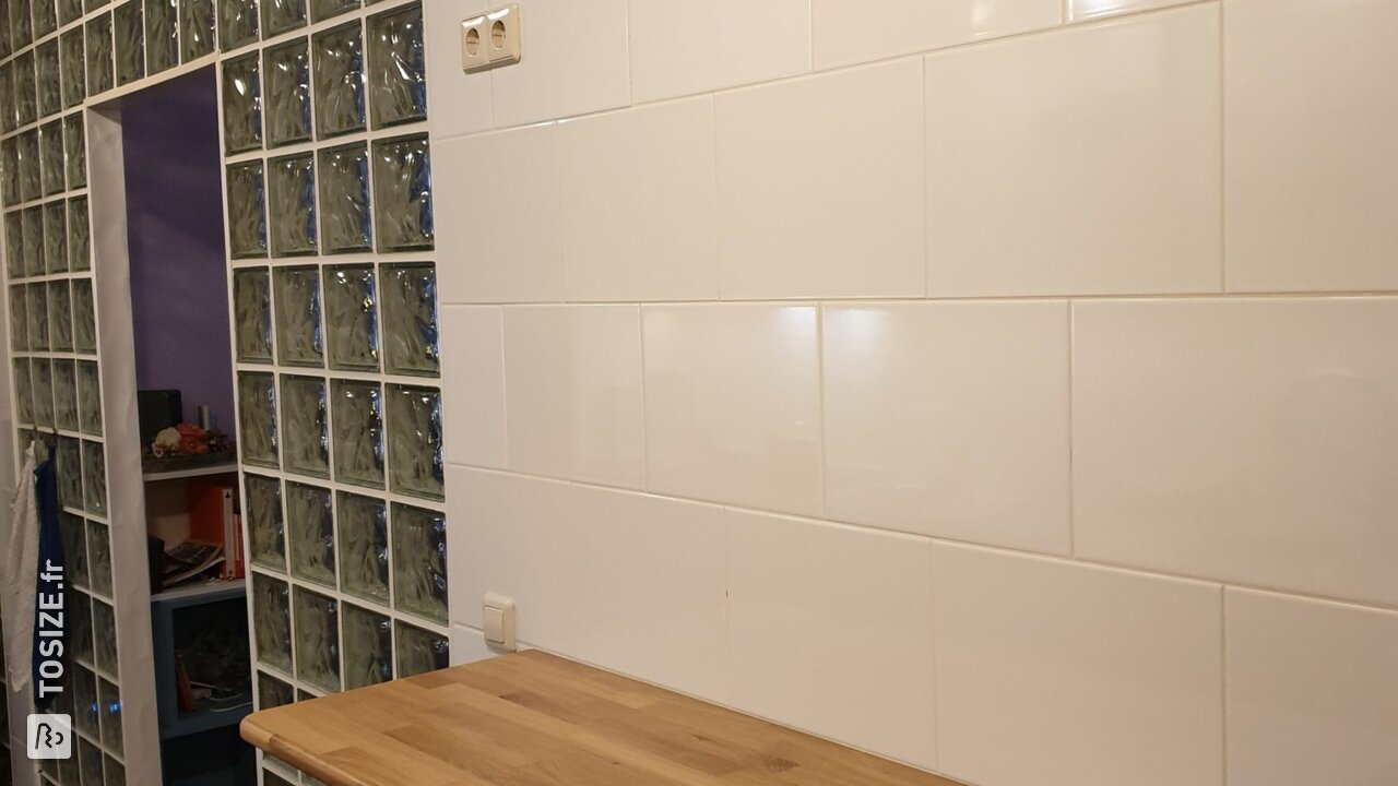 Plan de travail supplémentaire pour la cuisine en chêne