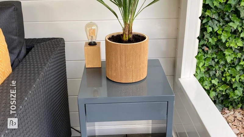 Plant cabinet with drawer made of MDF, by Ronald