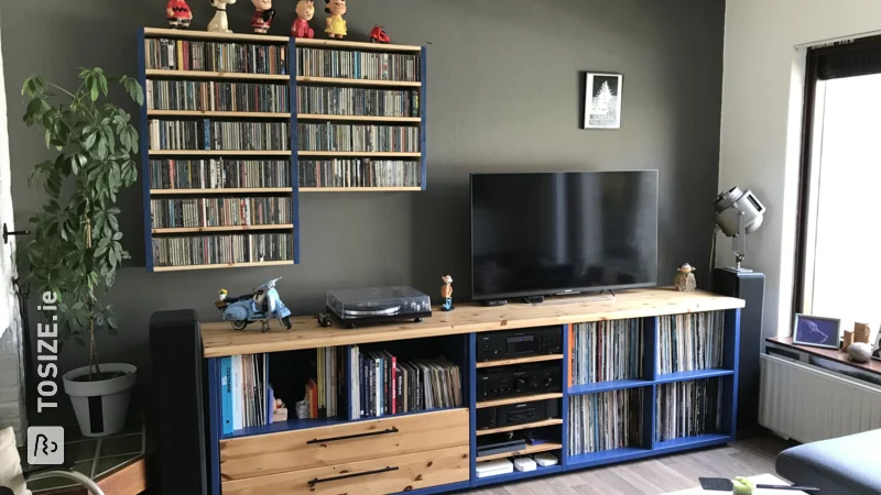 Extra CD cabinet made of pine wood panel, by Marcel