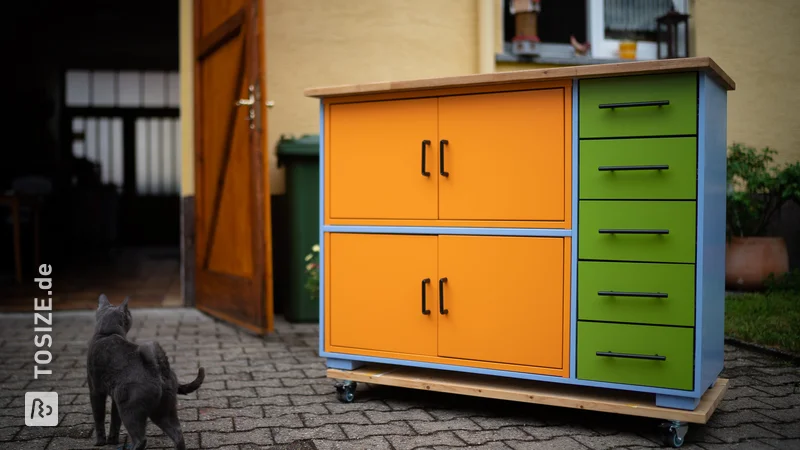Colorful and cheerful sideboard for the workshop, by Michael