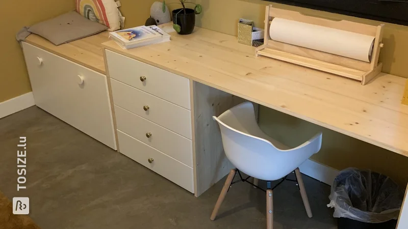 DIY bench and desk for the children's bedroom, by Tim; his father-in-law