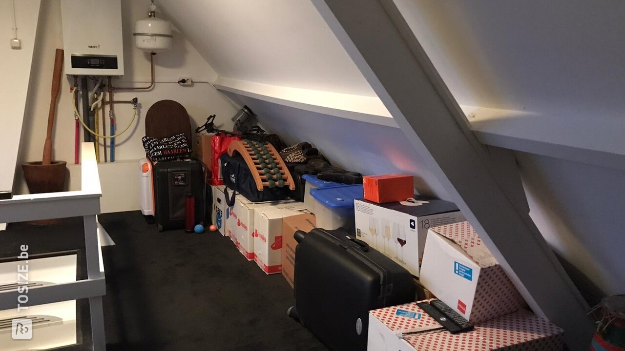 Zolder verbouwing, opberguimte creëren en CV ketel wegwerken, door Marco