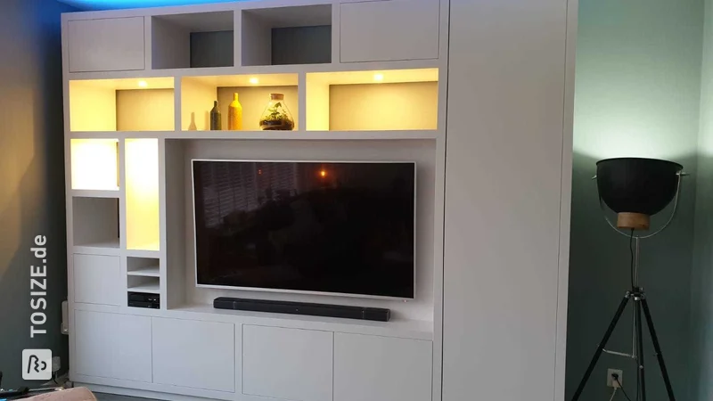 Modern wall cupboard and TV cabinet-in-1, by Robert