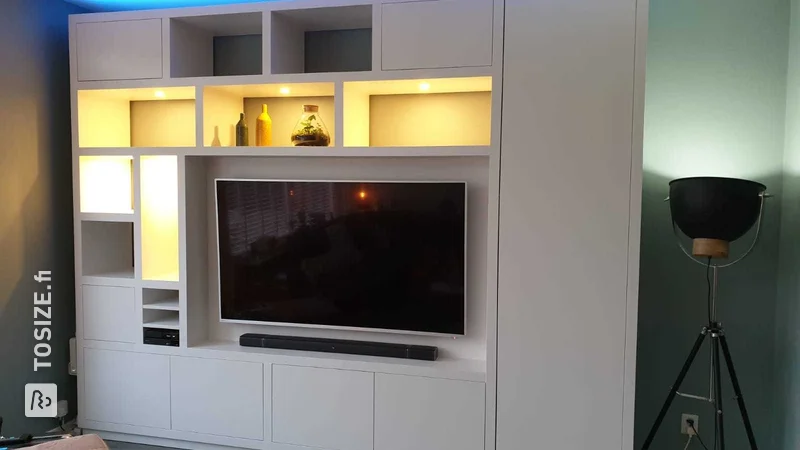 Modern wall cupboard and TV cabinet-in-1, by Robert