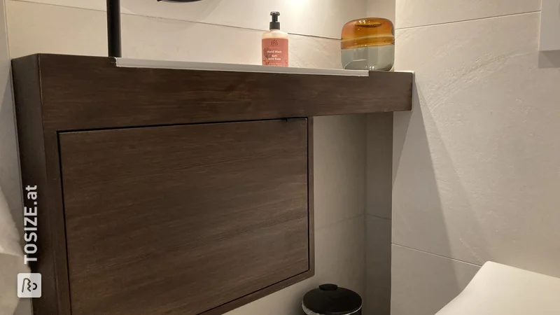 Moderne, selbstgemachte Toilettenmöbel nach Maß aus Kiefernholzplatten von Willem