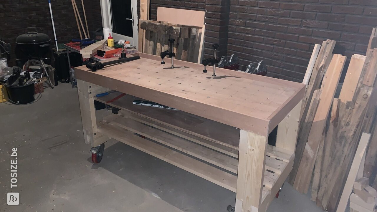 DIY werkbank van multiplex voor al je gereedschap, door Rob