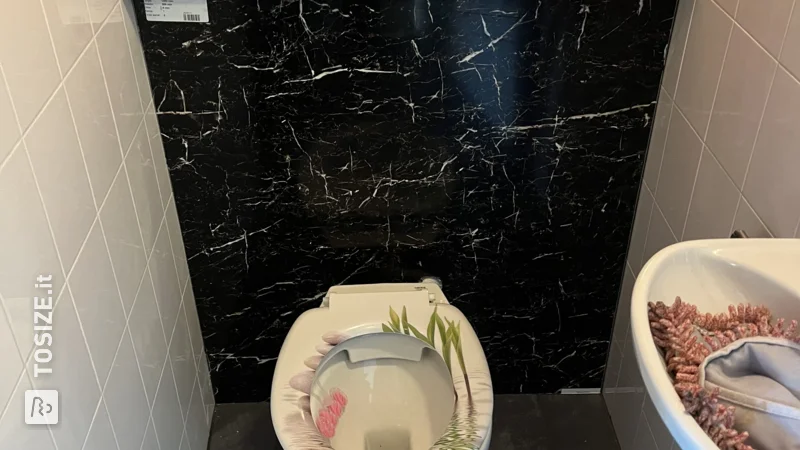WC sospeso realizzato con lussuosi pannelli a parete, di Ronald