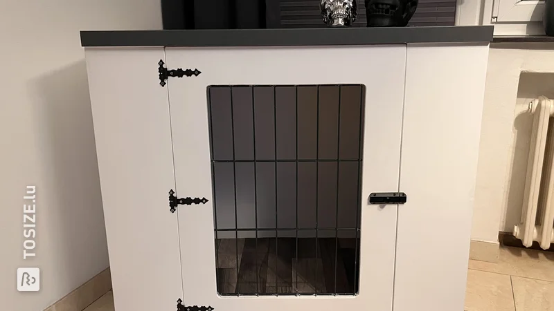 Une belle cage pour chien en contreplaqué faite maison de Shara