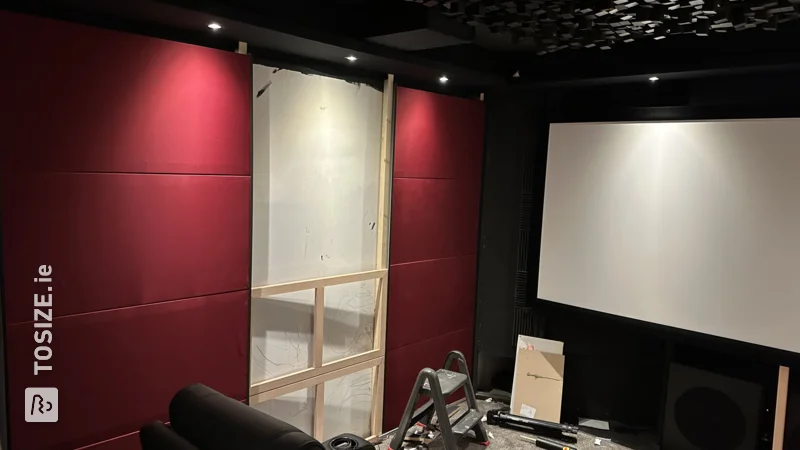 Wall panels for home cinema made of plywood, by Ivo