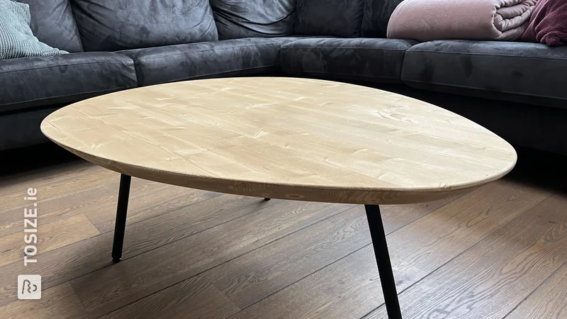 Make your own egg-shaped coffee table from pine wood, by Agnita